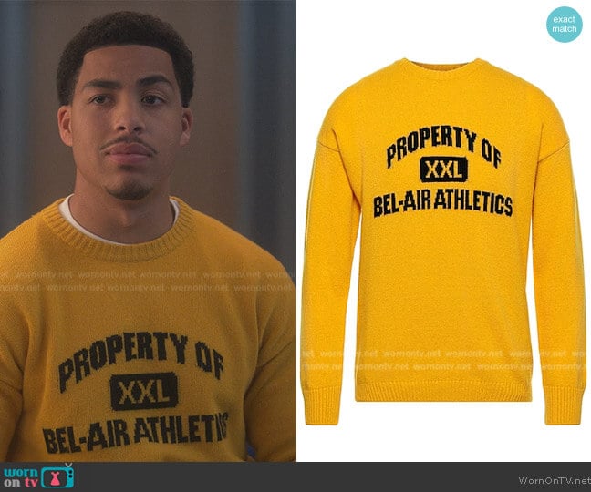 Bel-Air Athletics Sweater worn by Andre Johnson, Jr. (Marcus Scribner) on Grown-ish