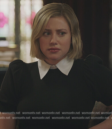 Betty's black puff sleeve sweater on Riverdale