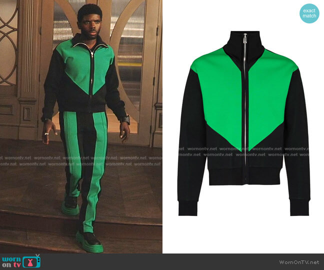 Technical Double Panel Zipped Track Jacket by Bottega Veneta worn by Tom Swift (Tian Richards) on Tom Swift