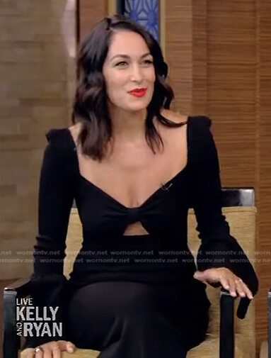 Brie Bella’s black cutout dress on Live with Kelly and Ryan