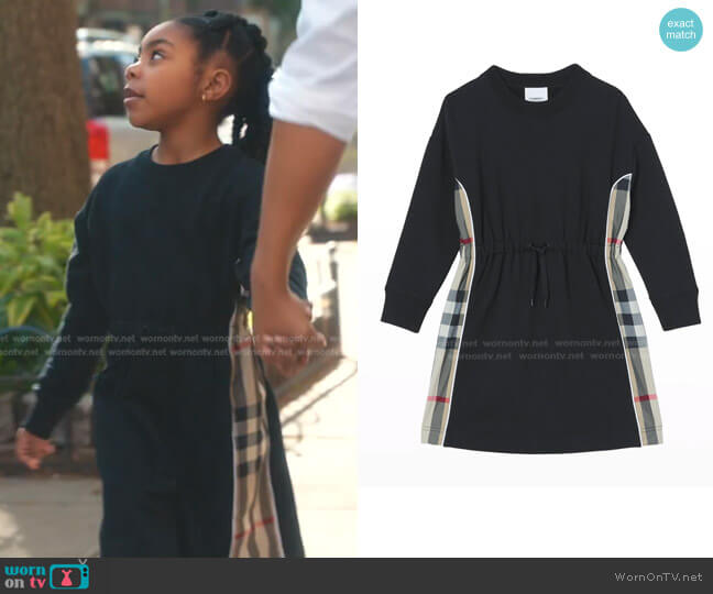 Burberry Girl's Milly Check-Insert Sweaterdres worn by Farah Felisbret on Everythings Trash