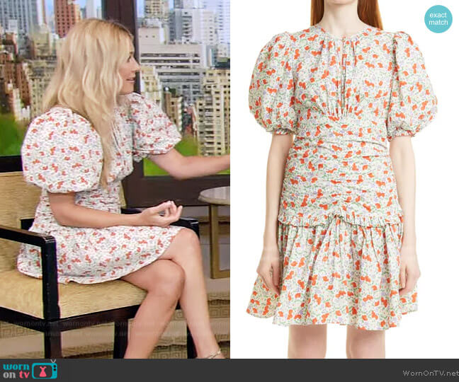 Bytimo Festive Cotton Minidress worn by Cat Deeley on Live with Kelly and Ryan