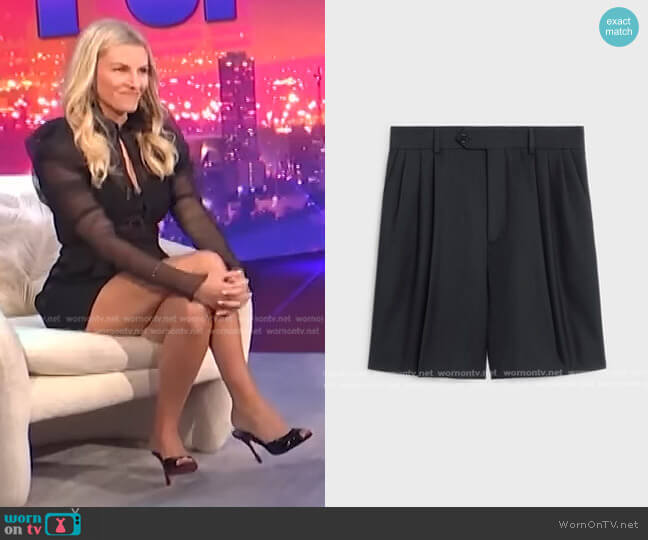 Triple Pleated Tux Shorts by Celine worn by Morgan Stewart on E! News