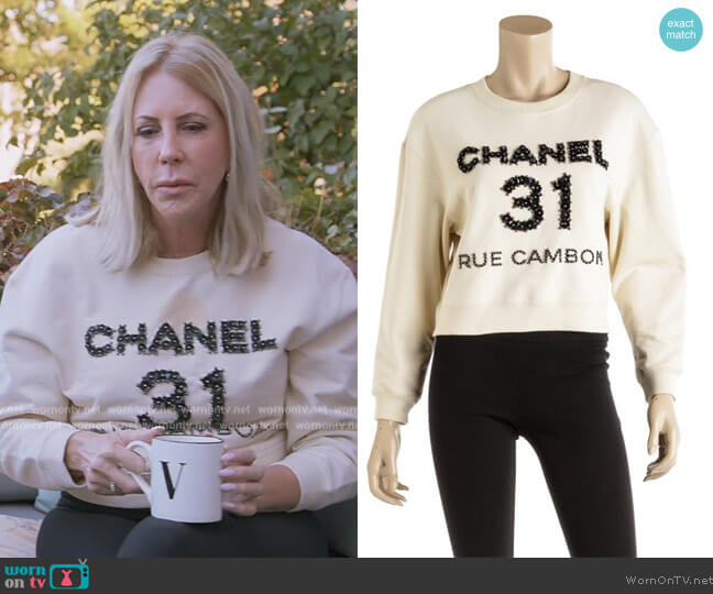 31 Sweatshirt by Chanel worn by Vicki Gunvalson on The Real Housewives Ultimate Girls Trip