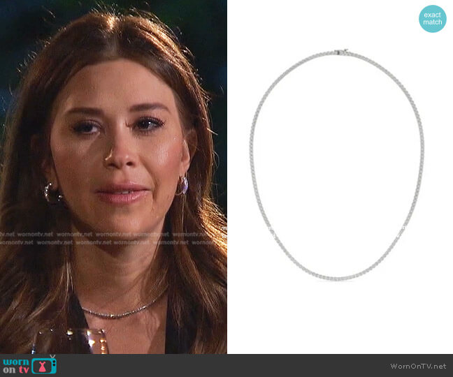 Charles & Colvard 5 CTW Round Caydia Lab Grown Diamond 16in Tennis Necklace 14K White Gold worn by Gabriela Windey on The Bachelorette