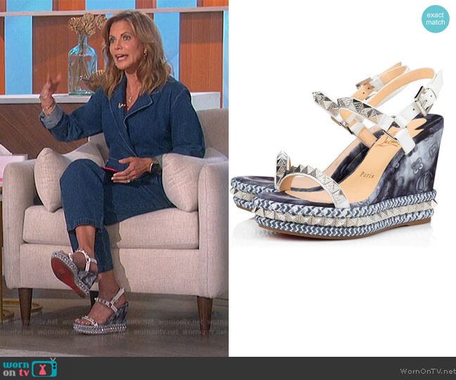 Christian Louboutin Pyraclou Sandals worn by Natalie Morales on The Talk