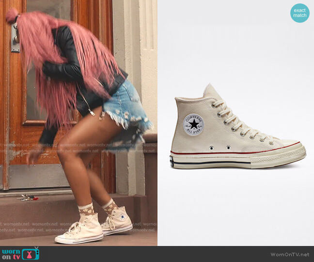 All Star '70s High Top Sneakers by Converse worn by Phoebe (Phoebe Robinson) on Everythings Trash