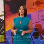 Dana Jacobson’s teal green keyhole dress on CBS Mornings