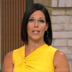 Dana Jacobson’s yellow knotted neckline dress on CBS Mornings