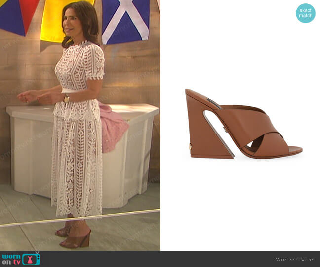 Crisscross Leather Slide Mules by Dolce & Gabbana worn by Hope Williams (Kristian Alfonso) on Days of our Lives