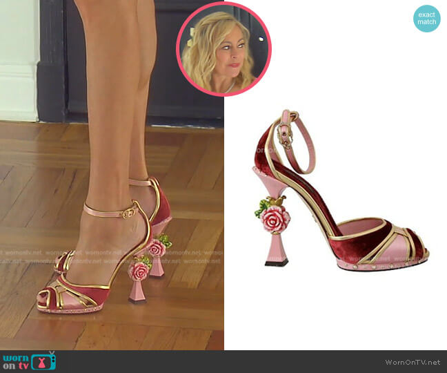 Rose Heel Sandals by Dolce & Gabbana worn by Sutton Stracke on The Real Housewives of Beverly Hills