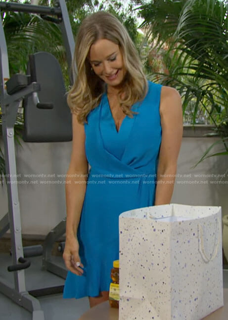 Donna’s blue v-neck sleeveless dress on The Bold and the Beautiful
