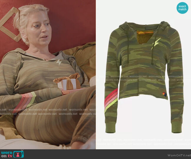 Aviator Nation Bolt Stitch Split Hoodie worn by Dorinda Medley on The Real Housewives Ultimate Girls Trip