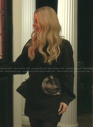 Dorit’s black sweatshirt dress on The Real Housewives of Beverly Hills