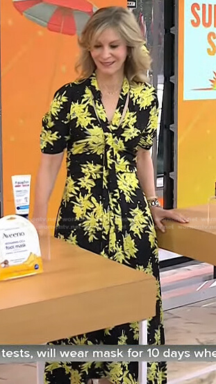 Dr. Debra Wattenberg's black and yellow floral dress on Today