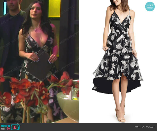 Dress The Population Delphine High-Low Organza Dress worn by Gabi Hernandez (Camila Banus) on Days of our Lives
