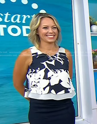 Dylan's white and navy floral layered top on Today