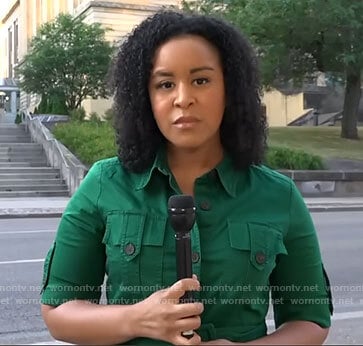 Elise Preston's green shirtdress on CBS Mornings