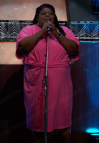 Epiphany’s pink tie front dress on General Hospital