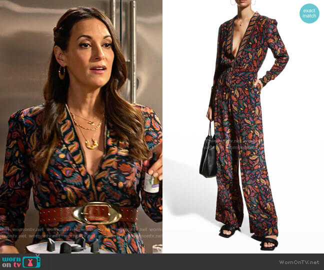 Farm Rio Mini Pineapples Jumpsuit worn by Amy (Angelique Cabral) on Maggie