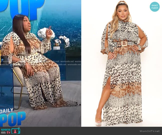 Wandering Free Printed Maxi Dress by Fashion Nova worn by Loni Love on E! News