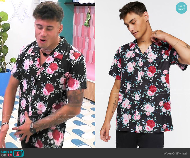 Forever 21 Floral Print Shirt worn by Isaiah Campbell on Love Island USA