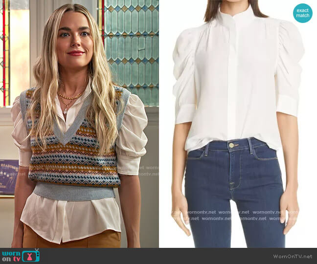 Frame Gillian Top worn by Maggie (Rebecca Rittenhouse) on Maggie