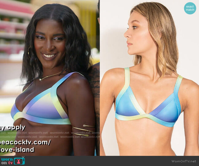 Frankies Bikinis Kameron Bikini Top worn by Zeta Morrison on Love Island USA