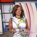 Gayle’s white floral sleeveless dress on CBS Mornings