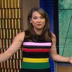 Ginger’s multicolor striped sleeveless dress on Good Morning America