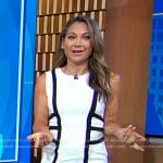 Ginger’s white contrast stripe dress on Good Morning America