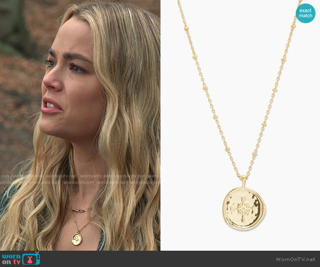 Gorjana Compass Coin Necklace worn by Maggie (Rebecca Rittenhouse) on Maggie