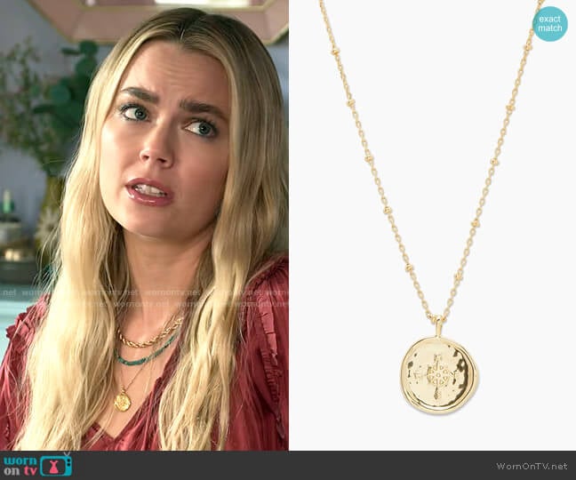 Gorjana Compass Coin Necklace worn by Maggie (Rebecca Rittenhouse) on Maggie