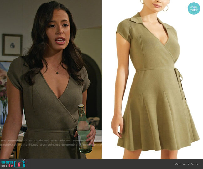 Guess Alessia Polo Collar Wrap Dress worn by Jessie (Chloe Bridges) on Maggie