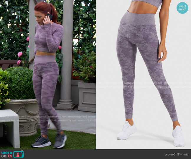 Gymshark Adapt Camo Seamless Leggings worn by Sally Spectra (Courtney Hope) on The Young and the Restless