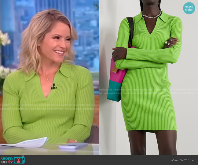 Helmut Lang Marl Ribbed Mini Dress worn by Sara Haines on The View