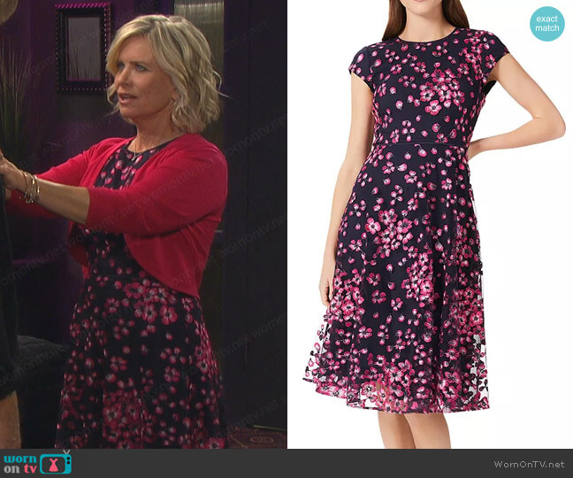 Hobbs London Tia Embroidered Fit & Flare Dress worn by Kayla Brady (Mary Beth Evans) on Days of our Lives
