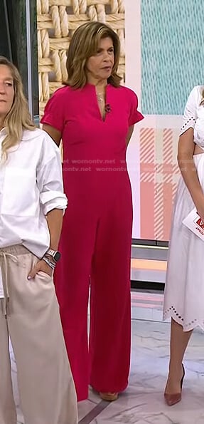 WornOnTV: Hoda’s pink short sleeve jumpsuit on Today | Hoda Kotb ...