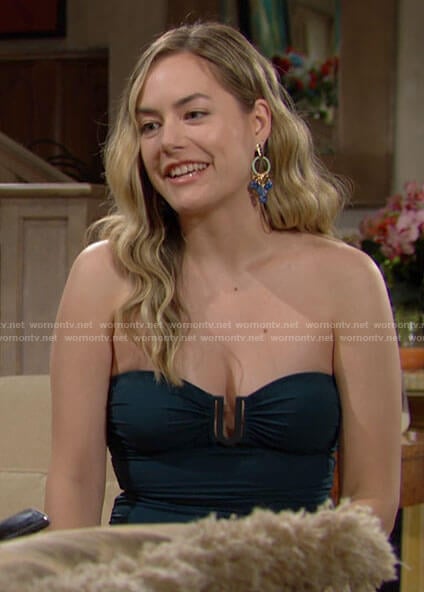 WornOnTV: Hope's teal green strapless swimsuit on The Bold and the  Beautiful | Annika Noelle | Clothes and Wardrobe from TV