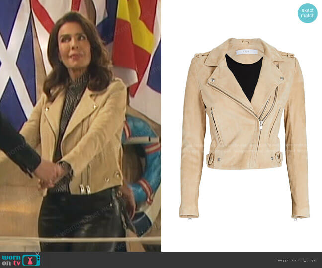 Dylan Suede Moto Jacket by Iro worn by Hope Williams (Kristian Alfonso) on Days of our Lives