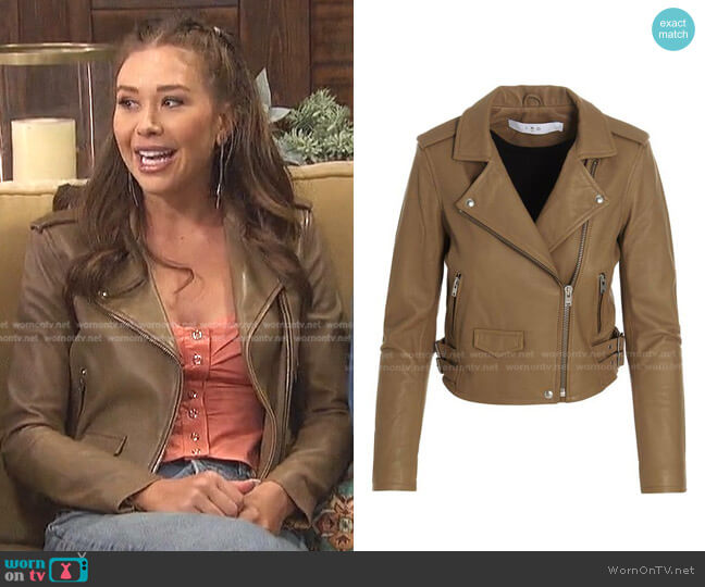 IRO Ashville Leather Biker Jacket worn by Gabriela Windey on The Bachelorette