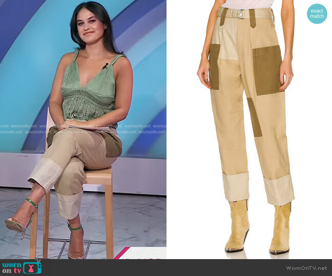 Isabel Marant Etoile Patchwork Straight-Leg Jeans worn by Donna Farizan on Today