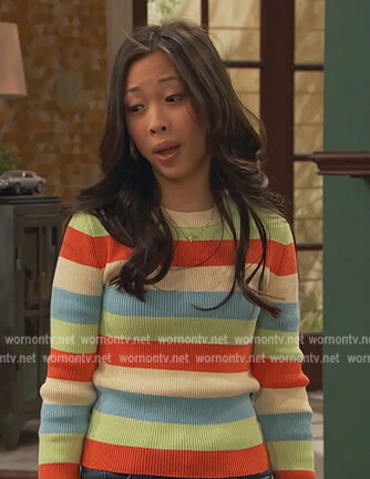 Ivy's striped ribbed sweater on Ravens Home