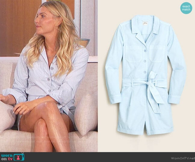 J. Crew Foundry chino short coveralls worn by Amanda Kloots on The Talk