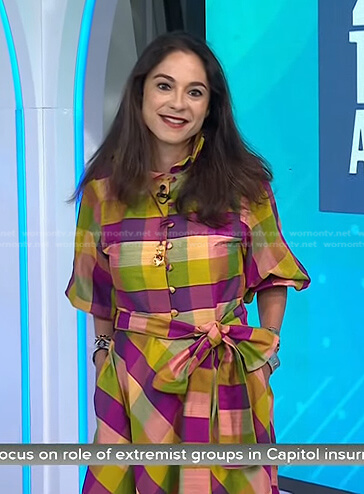 Jacqui Gifford’s multicolor check dress on Today