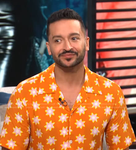 Jai Rodriguez’s orange floral shirt on E! News Daily Pop