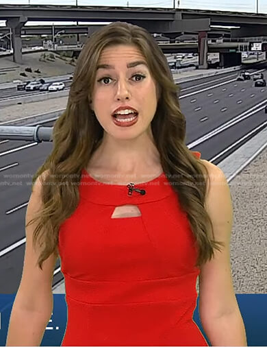 Jamie Warren’s red cutout dress on Good Morning America