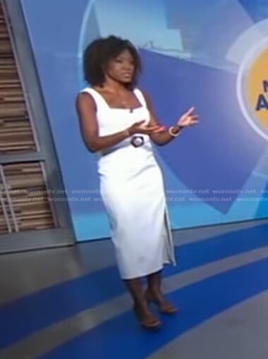 Janai’s white belted dress on Good Morning America