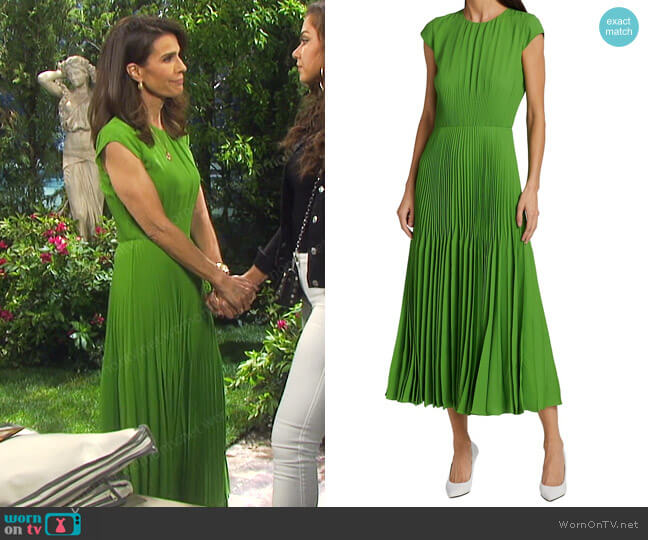 Pleated Crepe Day Dress by Jason Wu worn by Hope Williams (Kristian Alfonso) on Days of our Lives