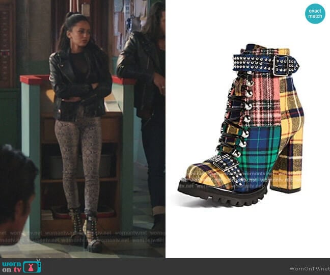 Jeffrey Campbell Lilith Block Heel Boots worn by Toni Topaz (Vanessa Morgan) on Riverdale